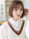 インナーカラー小顔ワンカール前下がりボブa戸頭20代30代40代