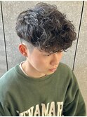 スペインカールメンズパーマ外国人風パーマメ群馬県太田市眉毛