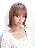ボブウルフ外国人風カラーココアベージュ透明感20代30代40代銀座