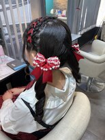 レースアップカチューシャツインテール