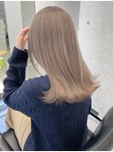 ブリーチなしダブルカラーミディアムレイヤーヘーゼルベージュ