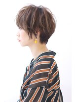 オーロ 宝塚店(ORO)&nbsp;ことりベージュネイビーカラー毛先パーマ小顔ワンサイドショート