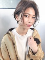 アコロン(acoron)&nbsp;小顔_デザインカラー_厚めバング_ローライト_スリークボブ