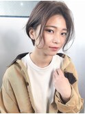小顔_デザインカラー_厚めバング_ローライト_スリークボブ
