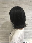 切りっぱなし外ハネミディ 3