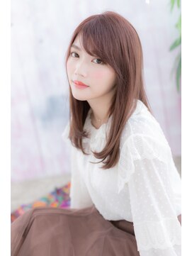 ミック ヘアアンドビューティー 大山店(miq  Hair&Beauty) 大人ガーリーミルクティピンクツヤ髪ストレートc1