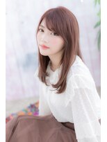 ミック ヘアアンドビューティー 大山店(miq Hair&Beauty) 大人ガーリーミルクティピンクツヤ髪ストレートc1