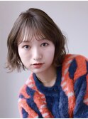 大人可愛い◎20代30代40代前髪パーマグレーベージュ