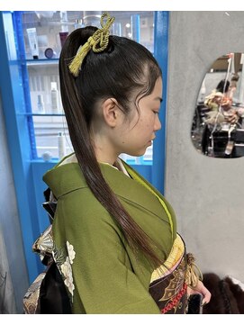 ガーデンヨコハマ(GARDEN YOKOHAMA) 成人式振袖前撮りヘアセットハイポニー産毛アレンジロング着物