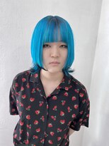 ヘアー アレス(hair ales) ブルーカラー ペールブルー 水色カラー 毛先カラー 裾カラー