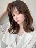 大人かわいい似合わせカットこなれミディ美髪外ハネミディ/新宿
