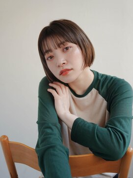 ムク 甲府(muku.) ミディアムヘア/斜めバング/グレージュカラー/甲府駅