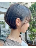 30代40代50代耳かけショート前髪なしハンサムショートカット