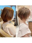 30代/40代/50代/前下がりショートボブ×透明感カラー【NAYUMI】