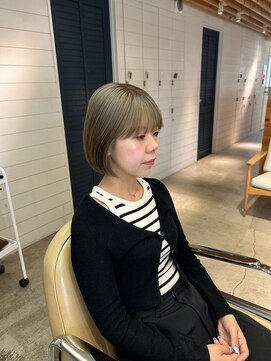 メロウマン(mellowman) 丸みボブ20代30代40代ハイライトブリーチダブルカラー立川