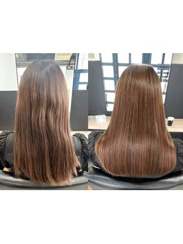 《髪質改善縮毛矯正》で地毛風ストレート♪シャキンと不自然にならず、クセを柔らかくナチュラルに伸ばす！