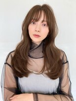 デジタルパーマミストバング艶感ミルクチョコレートうる艶髪