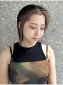 インナーカラーボブ長めイヤリングカラーフェイスフレーミング