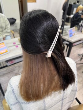 アジールヘア 所沢プロペ通り店(agir hair) インナーミルクティー美髪イメチェンワイドバングケア所沢
