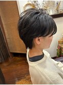 ワックスなし爽やかアップバングショートカット