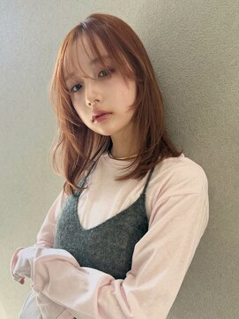 シーク 天神(SEEK) ミディアム/レイヤーカット/オレンジ/秋カラー/トリートメント