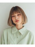 透明感ダブルカラーボブ