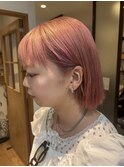 ブリーチ2回でつくるピーチピンク