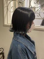 エクファ ヘア シェリル 草津 南草津店(ex-fa hair cherir) ミルクティーブロンド/ダークブルー/デジタルパーマ/南草津