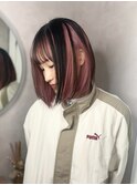 ピンクベージュのインナーカラー