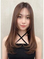 コア(CoRe.gn)&nbsp;ブリーチなし透明感◎ココアブラウンレイヤーロング夏カラー