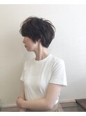 20代30代40代小顔ハンサムショートアッシュブルーブラック