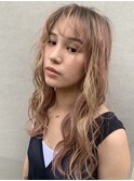 ●ピンクベージュ くすみピンク インナーカラー エクステ