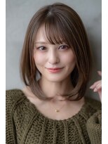 ケアリー 調布(Carelly)&nbsp;大人かわいい前髪セシルカットココアブラウンフリンジウェーブ