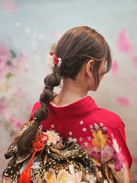 ウィスプ 赤羽店(wisp) 華やかなヘアセット+振袖着付け 編みおろしスタイル#3