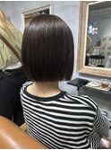 弱酸性ストレートパーマ×コンパクトボブ