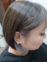 アトリエナガノ(atelier nagano)&nbsp;ショートボブ/ニュアンスカラー/センターパート/ブルージュ