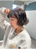 ボブパーマ/パーマボブ/ミニボブパーマ/くせ毛活かし/くせ毛