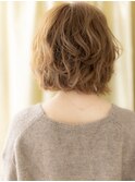 無造作ふわふわフェザーバングボブパーマTc2越谷20代30代40代