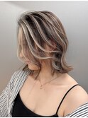 ハイライトデザインカラーフェイスフレーミングレイヤーカット