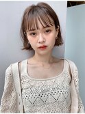 ボブ/パーマ/アッシュベージュ/アッシュブラウン/前髪/小顔//