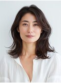 大人ミディアムパーマ40代50代