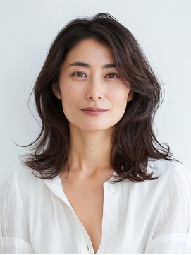 大人ミディアムパーマ40代50代