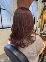 チャプター 問屋町(chapter)&nbsp;ブリーチなしケアカラーワインレッドレイヤーカット韓国ヘア