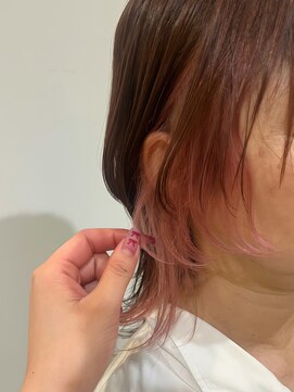 ディフィー 梅田(Defi) さりげなく可愛いピンクインナーカラー大阪/梅田/ブリーチカラー