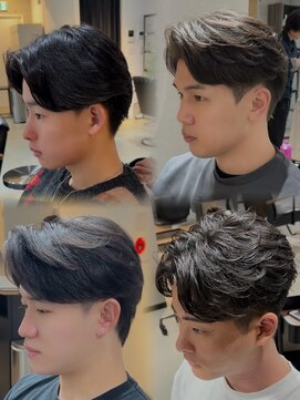 ブルニール 心斎橋(BLEUNIR) センターパート集　フェザーパーマ　ニュアンスパーマ　毛流れ