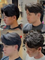 ブルニール 心斎橋(BLEUNIR) センターパート集 フェザーパーマ ニュアンスパーマ 毛流れ