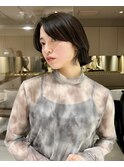 オリーブグレージュ/透明感カラー/レイヤーカット/ボブ/恵比寿駅