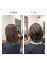ピーターウォンヘアー(PETAR WONG HAIR) 外ハネボブ×ワンカラーでシャドウルーツ風