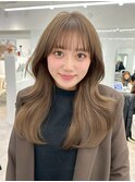 ブリーチなし透明感カラーグレージュケアカラーレイヤー