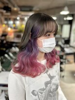 モモ(momo) インナーカラー/イヤリングカラー/フェイスフレーミング/原宿